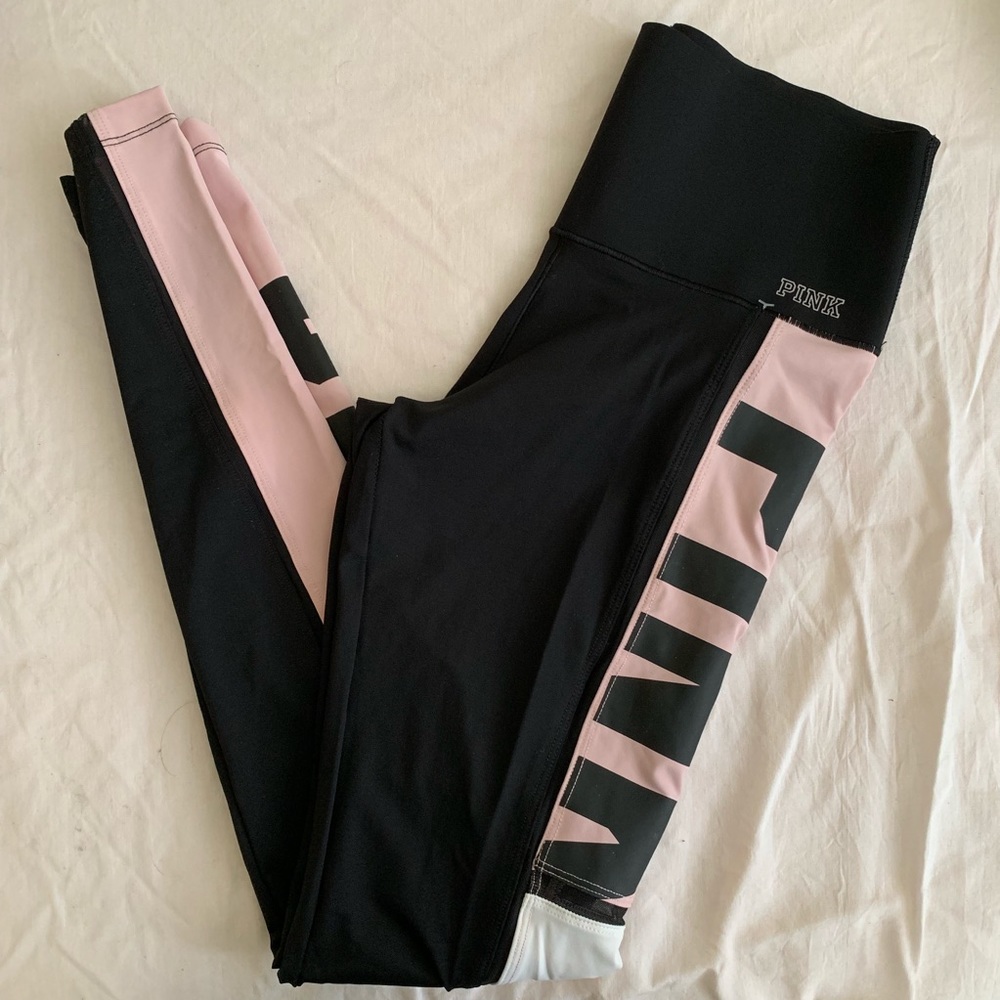 VS Pink bonded mesh workout leggings